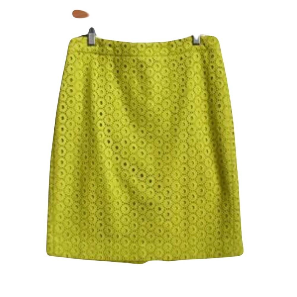 J crew marked fringetrim pencil skirt in nano yellow size 2